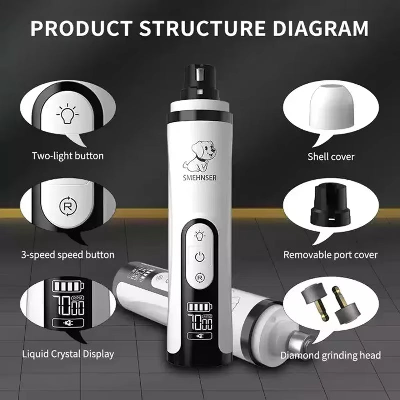 Electric Pet Nail Grinder - Safe & Easy Grooming!