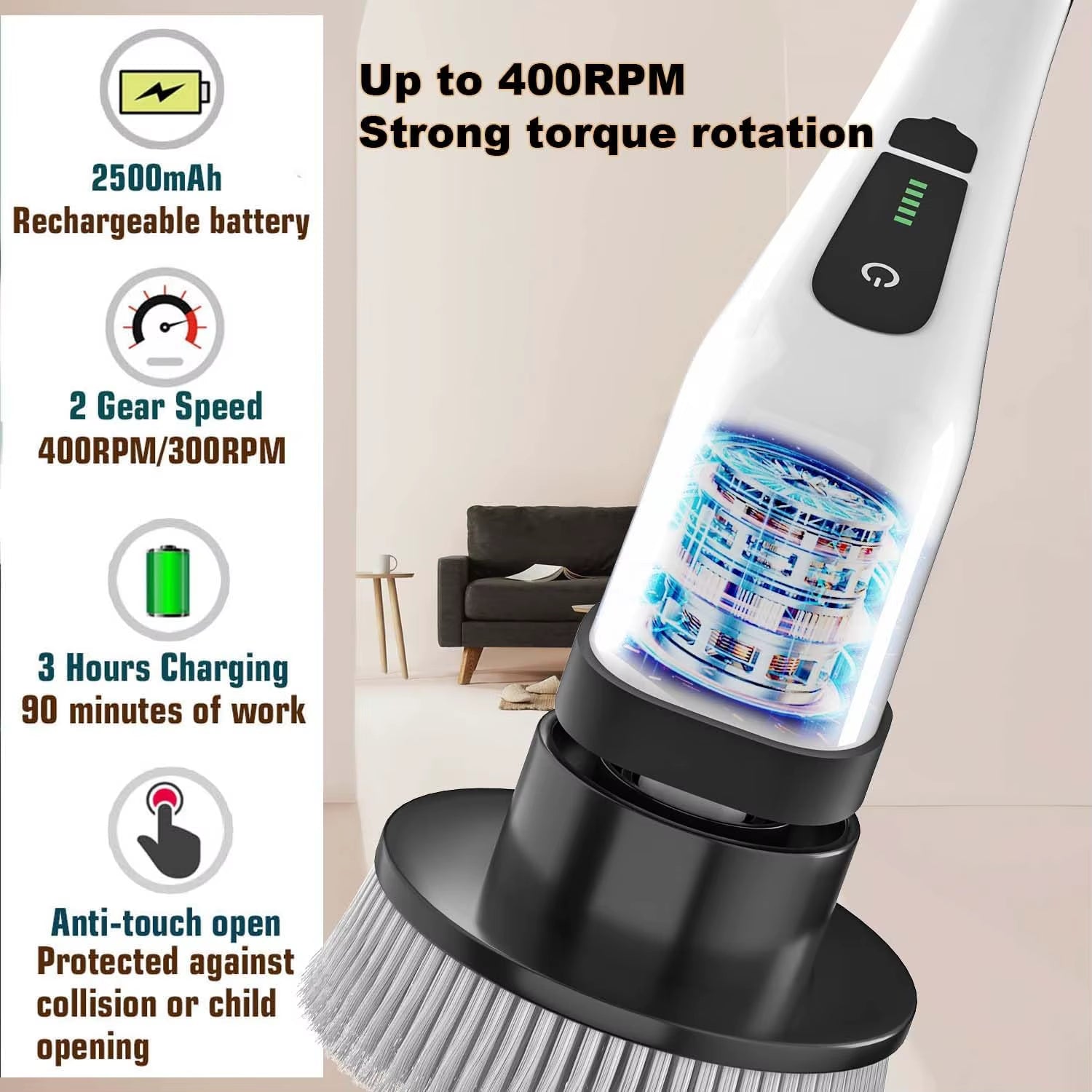 Electric Cleaning Brush - Effortless Home Care!