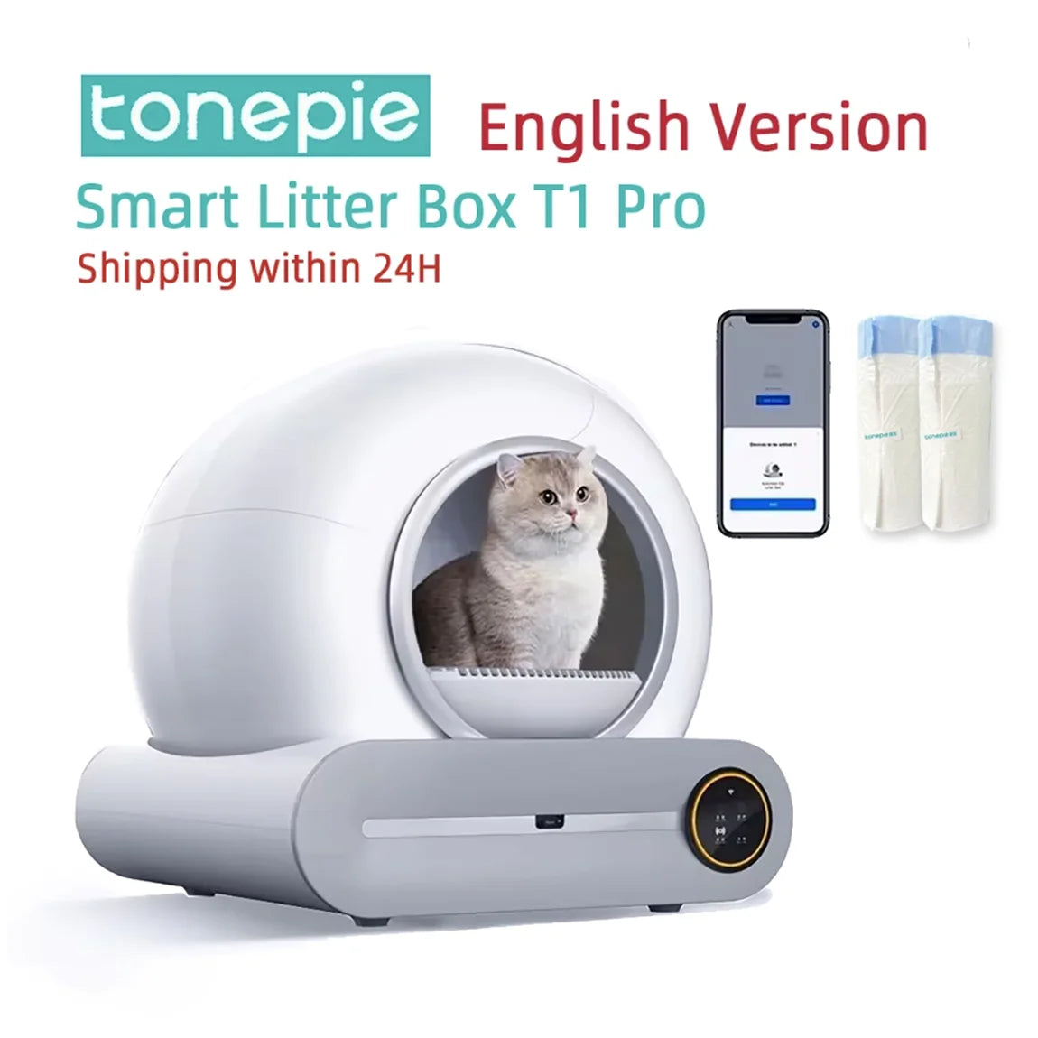 Tonepie Smart Cat Litter Box - Hassle-free cleaning!